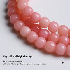 Natural Pink Bodhi Root 108 Beads Mala Bracelet — Spiritual Healing, Calm Energy & Protection Prayer Beads