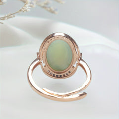 Natural Stone Men's Ring - Green Jade Energy for Harmony & Protection