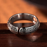 Adjustable Bronze Beast Scroll Ring | Ancient Strength Symbolism for Heritage & Energy Enhancement