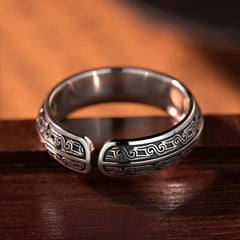 Adjustable Bronze Beast Scroll Ring | Ancient Strength Symbolism for Heritage & Energy Enhancement