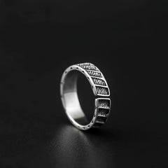 Adjustable Vintage Copper Ring – Antique Distressed Grey Unisex Couple Band for Spiritual Protection & Energy Balance