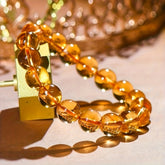 Natural 7A+ Brazilian Tiger's Eye Wealth Bracelet Caramel Yellow Crystal for Prosperity