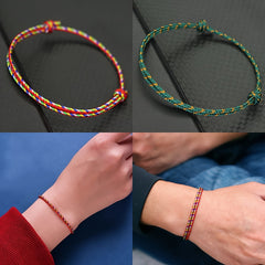 4 Colors Lucky Rope Bracelet: Adjustable Friendship Bracelet for Men with Colorful Energy