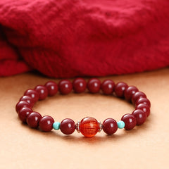 Cinnabar Heart Sutra Pendant Necklace - Energetic Protection & Prosperity Talisman for Daily Wear