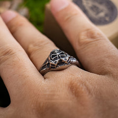 Adjustable Skull Ring – Vintage Gothic Jewelry for Protection, Style & Energy, Hypoallergenic Couple Rings Gift