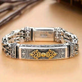 S925 Sterling Silver Men’s Peace Symbol Bracelet – Harmony, Protection & Calming Energy Bangle