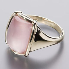 Elegant Square Pink Synthetic Zircon Ring for Birthdays Engagements Anniversaries with Mindful Energy