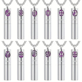 12 Constellation Series Creative Fragrance Necklace - Silver-Tone Perfume Pendant for Emotional Balance & Spiritual Harmony