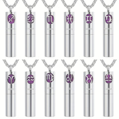 12 Constellation Series Creative Fragrance Necklace - Silver-Tone Perfume Pendant for Emotional Balance & Spiritual Harmony