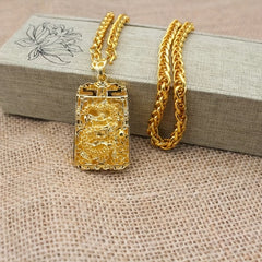 Men's Golden Dragon Pendant Necklace - Protection & Prosperity Energy