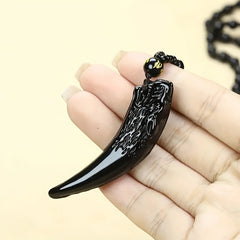 Gothic Wolf Tooth Amulet Necklace: Protective Talisman for Strength & Viking-Inspired Style