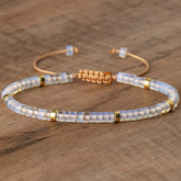 Natural Stone Beaded Bracelet for Spiritual Harmony - Handmade Adjustable Jewelry
