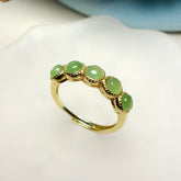 Elegant Green Gemstone Ring for Men Women Couple with Natural Energy Protection