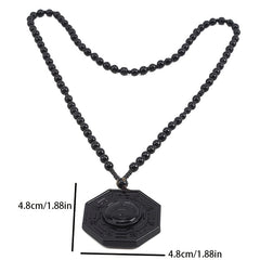 Obsidian Yin Yang Necklace - Protective Energy & Balanced Chi
