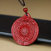 Cinnabar Bagua Pendant — Protective Red Energy Amulet for Harmony, Prosperity & Spiritual Vitality