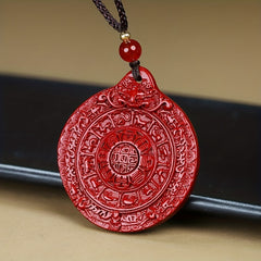 Cinnabar Bagua Pendant — Protective Red Energy Amulet for Harmony, Prosperity & Spiritual Vitality