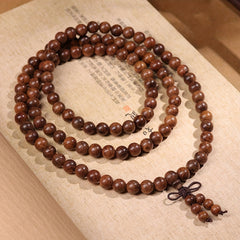 108pcs Sandalwood Bracelet - Vintage Buddhist Prayer Beads for Daily Wear & Gift Giving