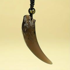 Vintage Boho Wolf Tooth Pendant Necklace - Protective Energy for Daily Wear & Vacation