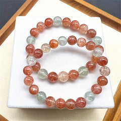 Elegant Golden Strawberry Sunstone Bracelet - Harmony & Prosperity Energy Boost