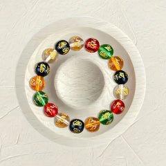 Good Luck Buddha Bead Bracelet — Color Energy Prosperity & Harmony Talisman