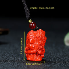Men's Protective Cinnabar Pendant for Grounding, Spiritual Balance & Energy Clearing