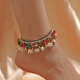 Bohemian Elephant Charm Anklet — Luck, Grounding & Summer Vibes Energy Bracelet