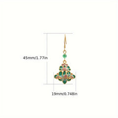 Fresh Flower Shape Alloy Earrings - Green Energy for Daily Wear & Gifting