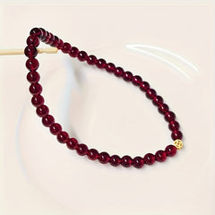 Red Garnet & Golden Coin Charm Bracelet - Vintage Love Attraction Jewelry for Women