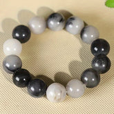 Vintage Stone Beaded Bracelet Gray Harmony Mens Fashion