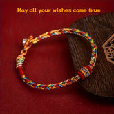 Boho Lucky Charm Bracelet — Handwoven Multicolor Protection & Good Luck Amulet