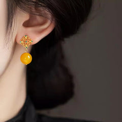 Elegant Chinese-Inspired Earrings with Positive Energy - Minimalist Everyday & Formal Jewelry