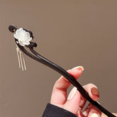 Vintage Lotus Hairpin with Tassel - Elegant Wooden Hair Accessory for Daily Elegance & Spiritual Harmony