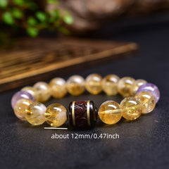 Natural Citrine & Amethyst Bohemian Bracelet - Crystal Energy for Daily Harmony & Spiritual Growth
