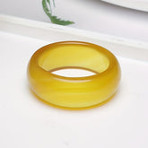 Yellow Agate Ring - Natural Stone Energy for Harmony and Prosperity