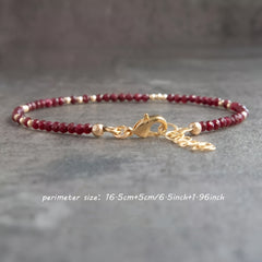 Minimalist French-Style Red Stone Beaded Bracelet - Bohemian Elegance for Versatile Stacking & Charisma Enhancement