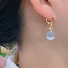 Bohemian Cat's Eye Drop Earrings - Summer Vibes & Harmony Energy