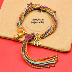 Retro Tibetan Hand-Woven Bracelet – Ethnic Charm & Adjustable Daily Wear