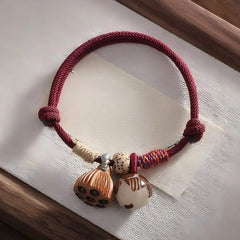 Tibetan Lucky Bracelet Necklace - Red Bead Protective Charm & Buddhist Blessing Energy