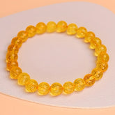 Natural Amber Beaded Bracelet for Her - Elegant Everyday Wear with Spiritual Energy