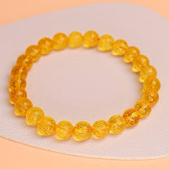 Natural Amber Beaded Bracelet for Her - Elegant Everyday Wear with Spiritual Energy