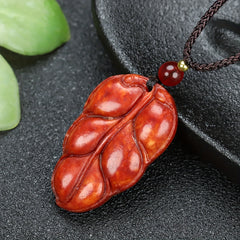 Elegant Red Maple Leaf Pendant for Vitality, Grounding, and New Beginnings