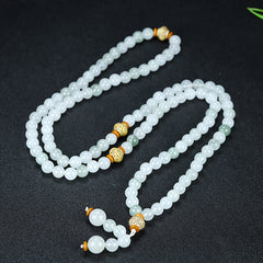 Elegant Natural White Jade Mala Bracelet for Meditation and Inner Peace