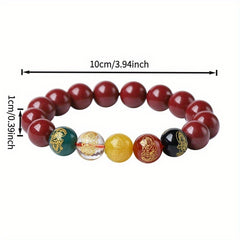 Five-Way Wealth God Pi Xiu Bracelet - Cinnabar Attract Wealth & Treasures, Unisex Feng Shui Jewelry for Daily Wear or Gift