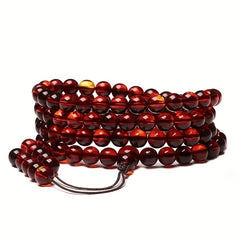 Premium Natural Amber Beads 108-Bead Set - Spiritual Energy Bracelet & Necklace