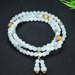 Elegant Natural White Jade Mala Bracelet for Meditation and Inner Peace