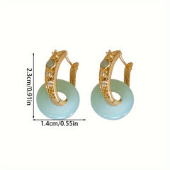 Vintage Golden Plated Dangle Earrings with Zirconia for Elegance Energy