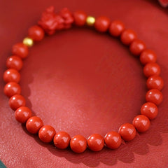 Cinnabar Stone Bead Bracelet - Protection & Courage Energy for Daily Wear