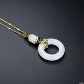 Elegant Natural Stone Pendant Necklace for Spiritual Harmony and Positive Energy Flow