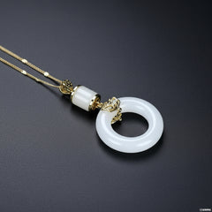 Elegant Natural Stone Pendant Necklace for Spiritual Harmony and Positive Energy Flow