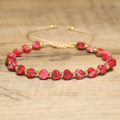 Boho Vacation Rainbow Stone Beaded Bracelet - Adjustable Natural Gemstone Energy Healing Jewelry for Daily Wear